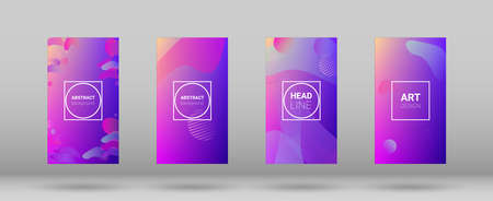 Fluid Shapes. Banner Design Composition. Modern Geometric Pattern. Horizontal Orientation. Fluid Shapes.のイラスト素材