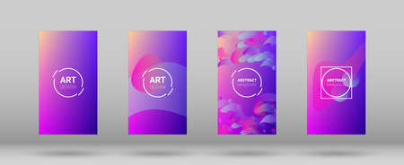 Fluid Shapes. Banner Design Composition. Modern Geometric Pattern. Horizontal Orientation. Fluid Shapes.のイラスト素材
