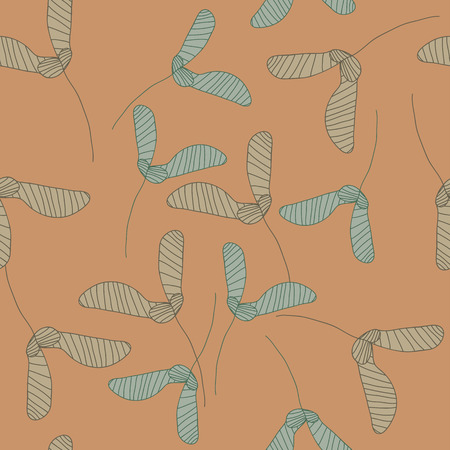 Soft coloured maple seeds vector seamless pattern. Can be used for fabric, textile, wrapping and packaging.のイラスト素材