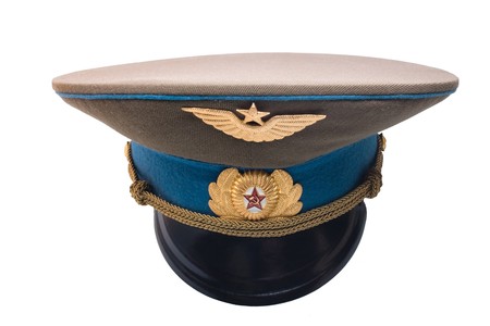 USSR (Soviet, Russian) officer cap isolated on whiteの写真素材