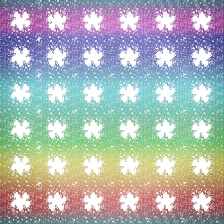 Abstract seamless multicolored geometric curly patterns with white star shapesの写真素材