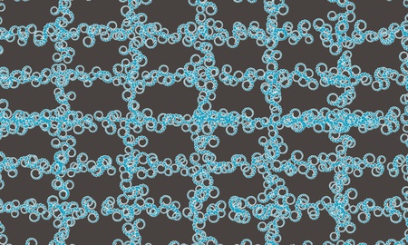 Abstract seamless grid of blue spiral pattern on dark background