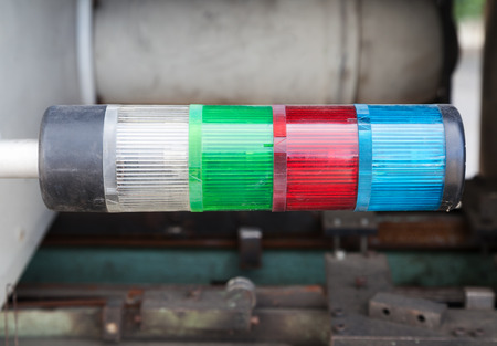 Old process indicator signaling device with different colors and selective focusの写真素材
