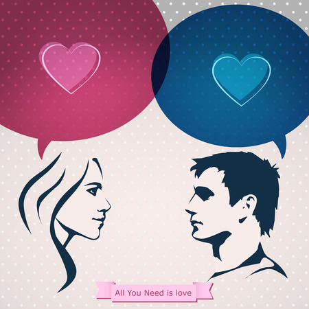 Talk  People with clouds thoughts  Vector illustration のイラスト素材