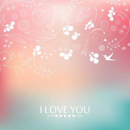 I love you  Festive vector background  Pastel colors のイラスト素材