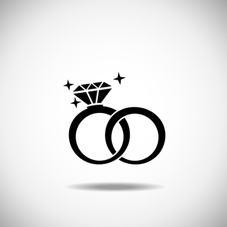 Wedding rings icon on a white backgroundのイラスト素材