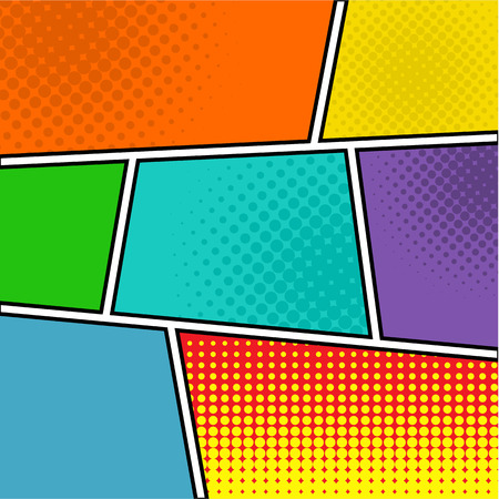 Comics pop art style blank layout template with  dots pattern background vector illustrationのイラスト素材