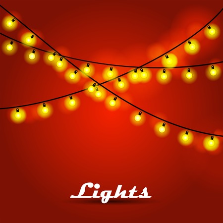 Beautiful Christmas abstract background. Bokeh garland glowing lights.のイラスト素材