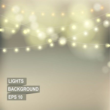Beautiful Christmas abstract background. Bokeh garland glowing lights.のイラスト素材