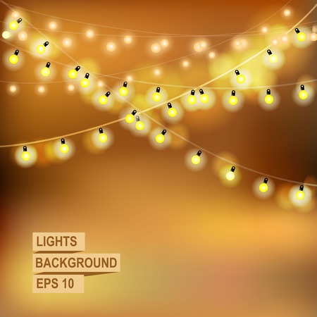 Beautiful Christmas abstract background. Bokeh garland glowing lights.のイラスト素材
