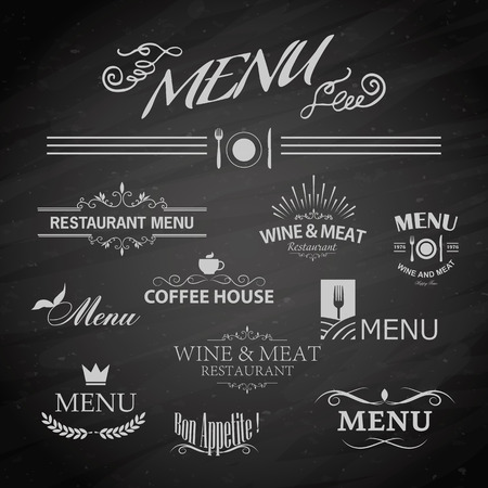 Vector template chalkboard menu for restaurant and snack barsのイラスト素材