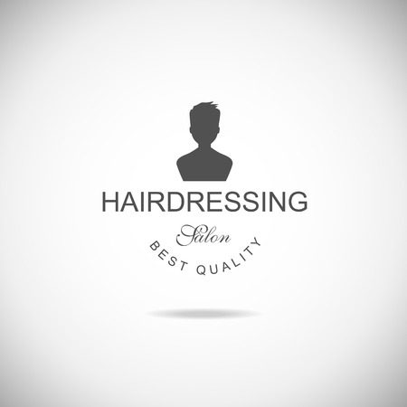 Vector retro barber shop label,  badge and design element.のイラスト素材