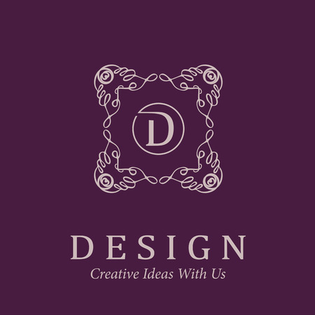 Elegant monochrome monogram design templates. のイラスト素材