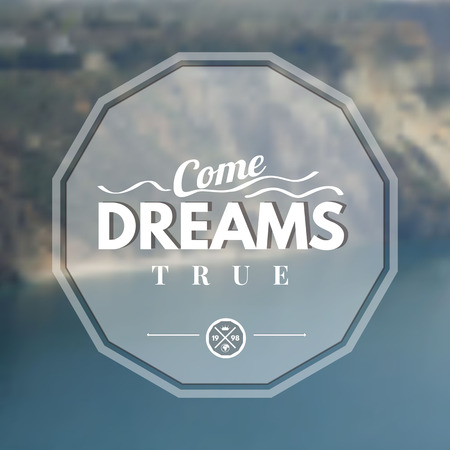 Vector illustration with signature. Dreams come true.のイラスト素材