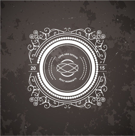 Monogram  luxury template with flourishes calligraphic elegant ornament elements.のイラスト素材