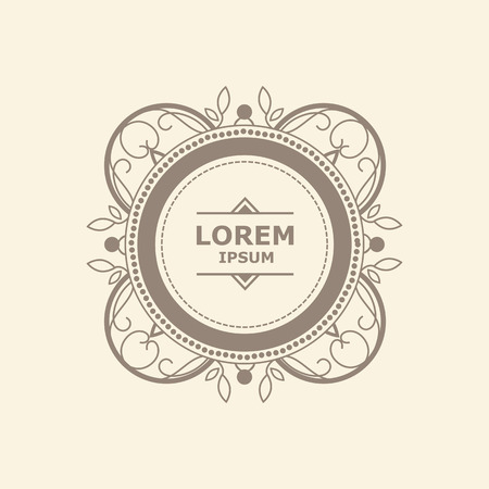 Monogram  luxury template with flourishes calligraphic elegant ornament elements.のイラスト素材