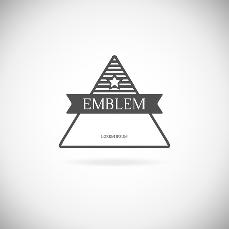 Retro Vintage label outline emblem or icon set. Vector design elements template.のイラスト素材