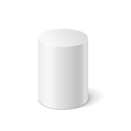 White cylinder isolated on white backgroundのイラスト素材