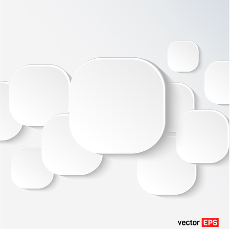 White speech and thought bubbles, vector blank design elementsのイラスト素材