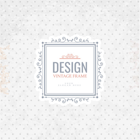 Retro Vintage template Insignia on retro background. Luxury elegant design for cafe, restaurant, boutique, hotel, store, jewelry, badges and  label.のイラスト素材