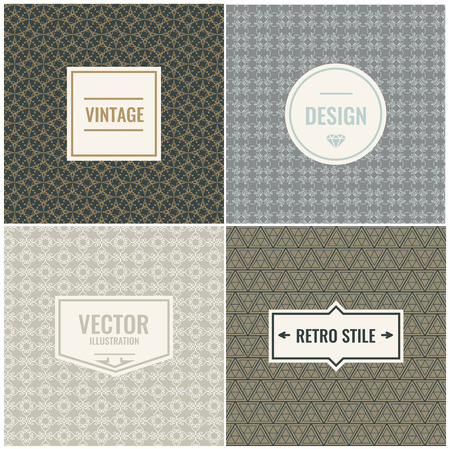 Set of Vintage backgrounds for Luxury banners, logo or promotional products. Template Vector Illustration.のイラスト素材