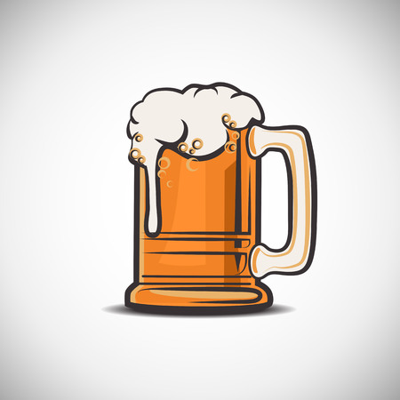 Cup of beer on white background. Vector illustrationのイラスト素材