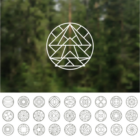 Abstract vector geometric shapes. Circular. You can use it for design icons, logos masks and overlaying on photos.のイラスト素材