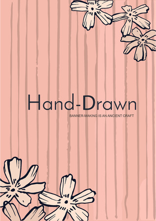 Creative template card. Hand drawn vintage element. Vector banner for card, poster, invitation, flyer, party, wedding, brochure Flower design collectionのイラスト素材