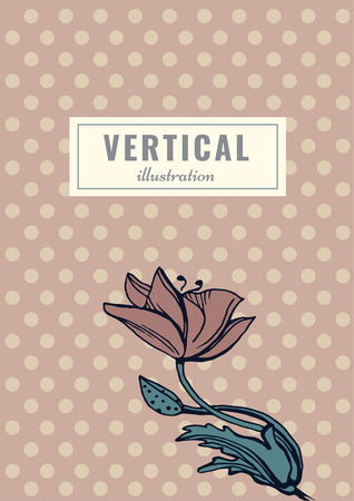 Creative template card. Hand drawn vintage element. Vector banner for card, poster, invitation, flyer, party, wedding, brochure Flower design collectionのイラスト素材