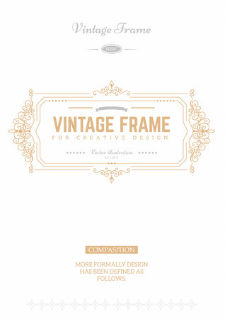 Monogram creative card template with flourishes ornament elements. Elegant design for cafe, restaurant, heraldic, jewelry, fashionのイラスト素材