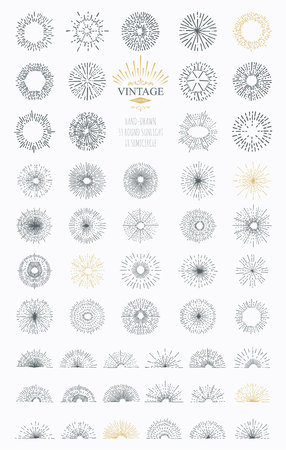 Vector abstract illustration sunburst. Elements for icons and logos. Templates elements for your design project. Light ray.のイラスト素材