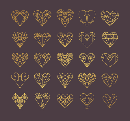 Line icons of heartのイラスト素材