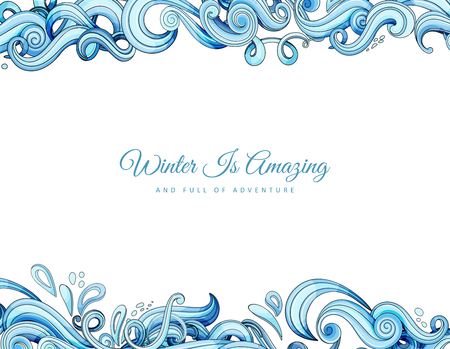 Sea waves Vector illustration.のイラスト素材