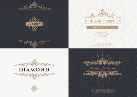 Monogram creative cards templateのイラスト素材