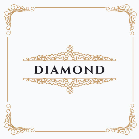 Monogram creative card template with beautiful flourishes ornament elements. Elegant design for corporate identity, icon, invitation. Design of background products.のイラスト素材
