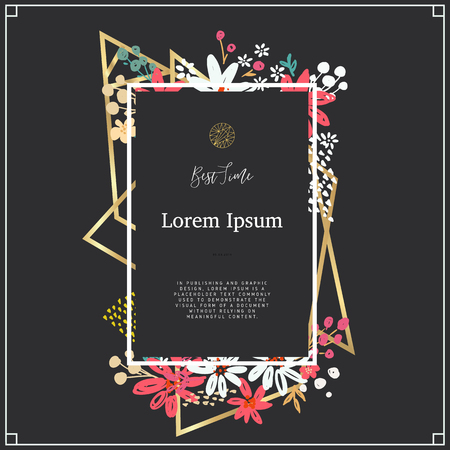 Card with flowersのイラスト素材