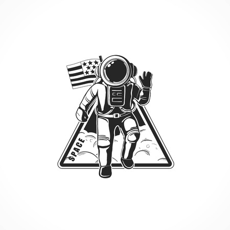 Space logo design elements. Beautiful illustration for sign, design brochure, invitation. Cosmosのイラスト素材