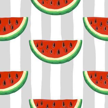 Watermelon seamless pattern. Bright graphic vector illustration.のイラスト素材