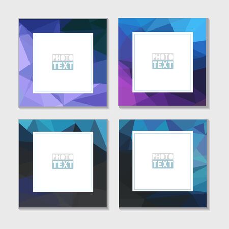 Abstract Art Styles. Decorative triangular vector template frames. Those photo frames you can use for kids picture, funny photos, card and memories. Scrapbook design concept. Insert your picture.のイラスト素材