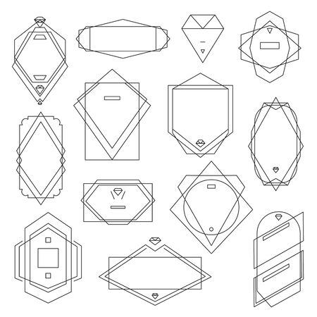 Collection of vintage patterns. Flourishes calligraphic ornaments and frames. Retro style of design elements, postcard, banners, logos. Vector templates.のイラスト素材