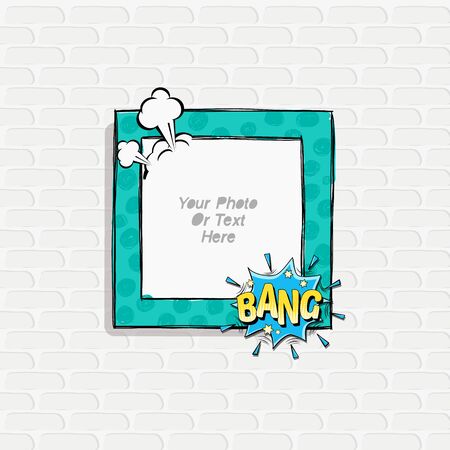 Cartoon Art Styles. Decorative comic vector template frames. Those photo frames you can use for kids picture, funny photos, card and memories. Scrapbook design concept. Insert your picture.のイラスト素材