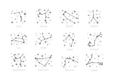 Vector illustration of zodiac sign, prediction, future, astrology. Fortune telling and magic in the universe.のイラスト素材