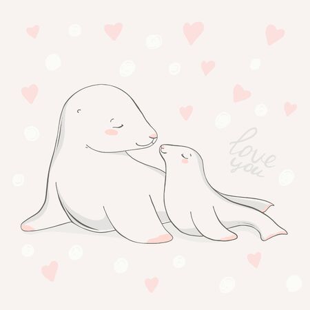 Animal family character.のイラスト素材