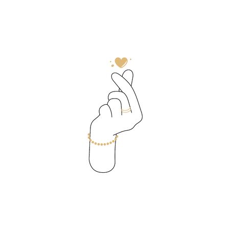 Hand line logo gesture.のイラスト素材