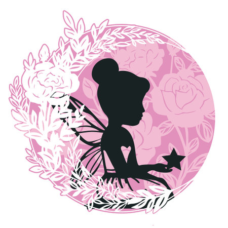Mystical beautiful fairy vector illustration. Magic Fairy Vector Art.のイラスト素材