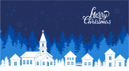 Winter landscapes in a flat style. Winter background vector illustration for banner, poster, sales, invitation. Background for your website or presentation.のイラスト素材