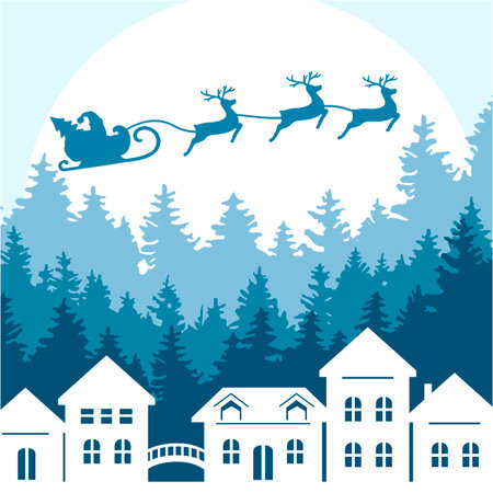 Winter merry christmas illustration background. Beautiful Merry Christmas banner design template. Vector illustrationのイラスト素材