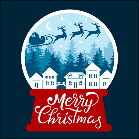 Winter merry christmas illustration background. Beautiful Merry Christmas banner design template. Vector illustrationのイラスト素材