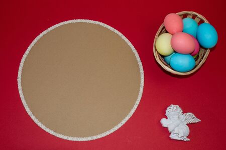 Holiday card for Easter, template, banner, copy Spaceの写真素材