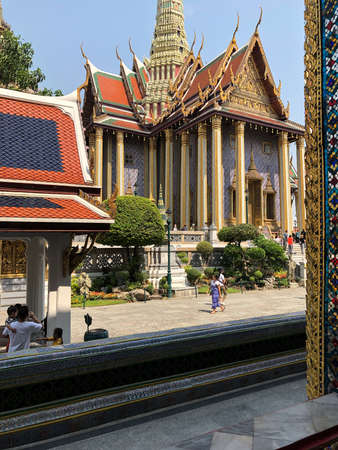Bangkok, Thailand - February 10, 2020: Grand Palace, the royal palace and temple complex in Bangkok, Thailand, many touristsのeditorial素材